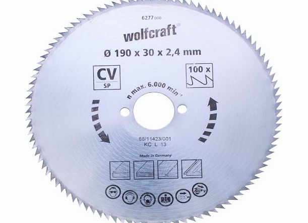 Wolfcraft 6258000 140 x 12.75 x 2mm CV Circular Saw Blade with 100 Teeth - Blue Series