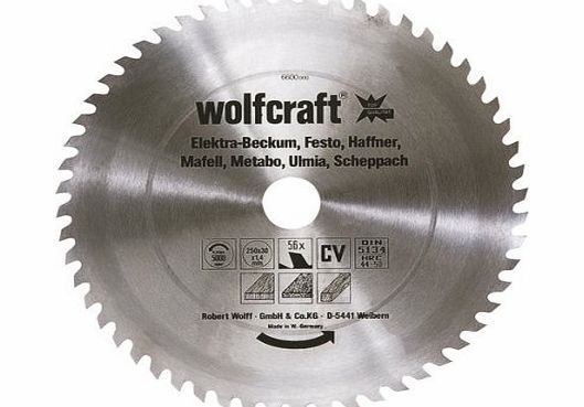 Wolfcraft 6600000 250 x 30 x 1.4mm CV Circular Saw Blade with 56 Teeth - Red Series