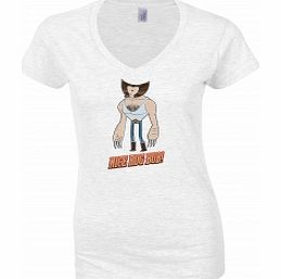 Wolverine Nice Rug White Womens T-Shirt Medium