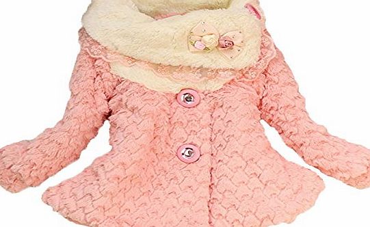 Womdee Baby Kids Toddler Girls Clothes Winter Jacket Coat (Pink,1-2 Year) With Womdee Accessory