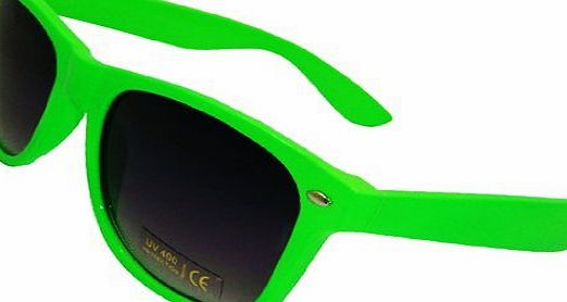 Womdee TM) Super Fashion Buddy Holly Vintage Retro Trendy Wayfarer Sunglasses-Neon Green With Womdee Accessory Necklace