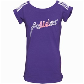 Womens Dresses and Skirts adidas Junior Liner Logo T-Shirt Purple