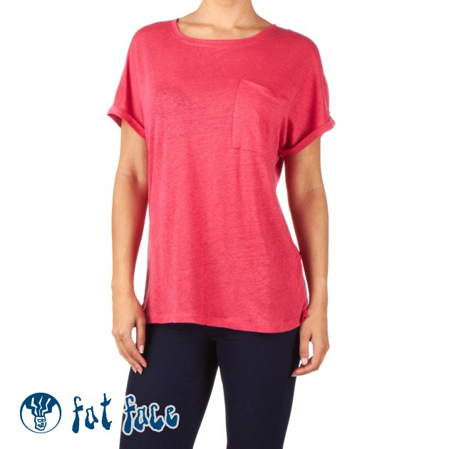 Fat Face Linen T-Shirt - Pink