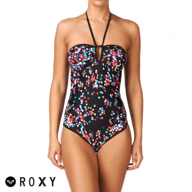 Womens Roxy Blur Dots One Piece Swimsuit - Black
