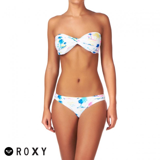Womens Roxy Palm Beach Scooter Pt Bikini - White