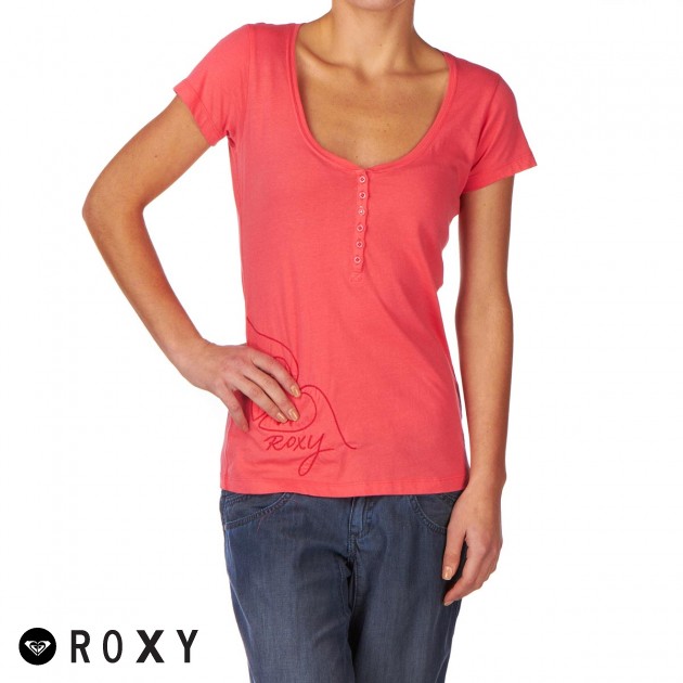 Womens Roxy Roxy Cross T-Shirt - Passion Fruit