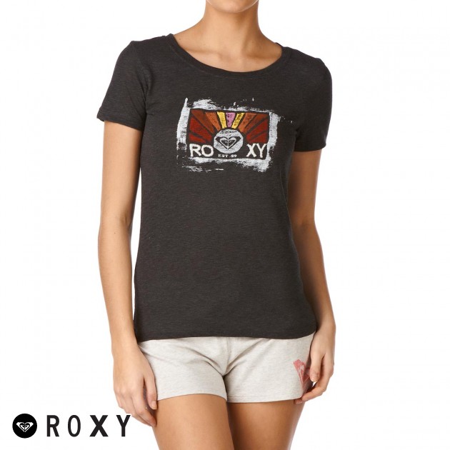 Womens Roxy Run Run Lover T-Shirt - Graphite