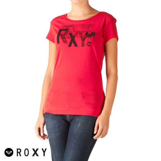 Womens Roxy Stay True T-Shirt - Raspberry