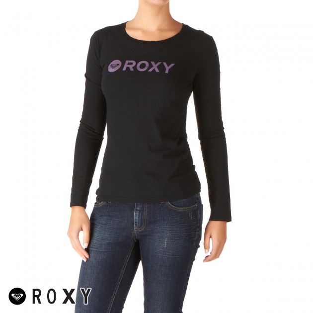Womens Roxy Wordmark Long Sleeve T-Shirt - True