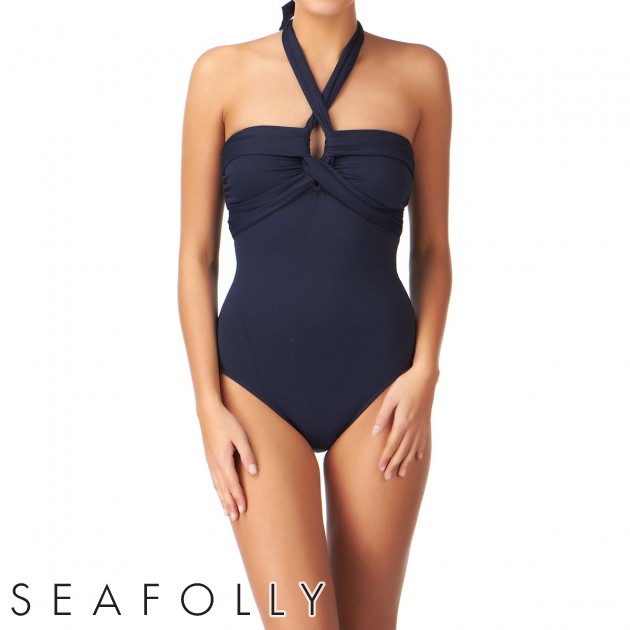 Womens Seafolly Goddess Maillot Swimsuit - Indigo