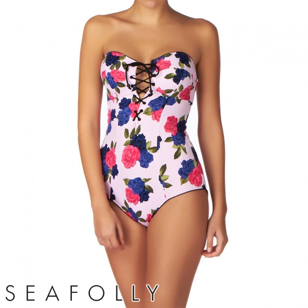 Womens Seafolly Lola Rose Maillot Swimsuit -