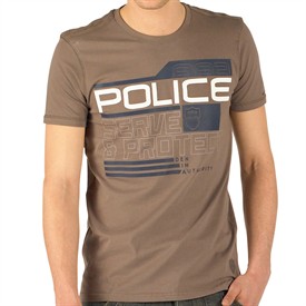 Womens Tops 883 Police Mens Elmonte Graphic T-Shirt Peppercorn