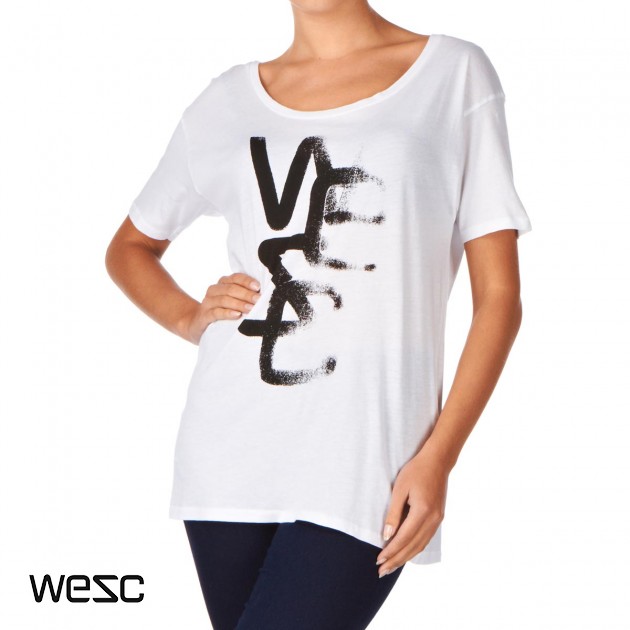 Womens Wesc Overlay Light T-Shirt - White