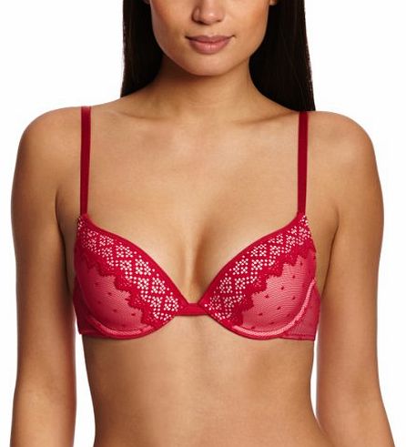 Gel Pixel Lace Full Cup Womens Bra Persian Red 34B