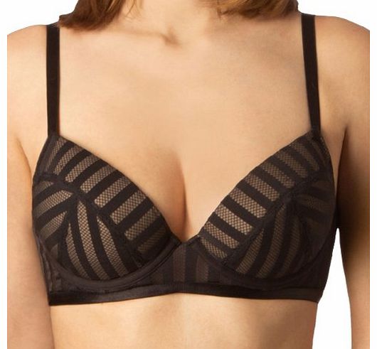 NEW Ladies/Womens Wonderbra Linear Structure Underwire Bra W00CV Black 36F