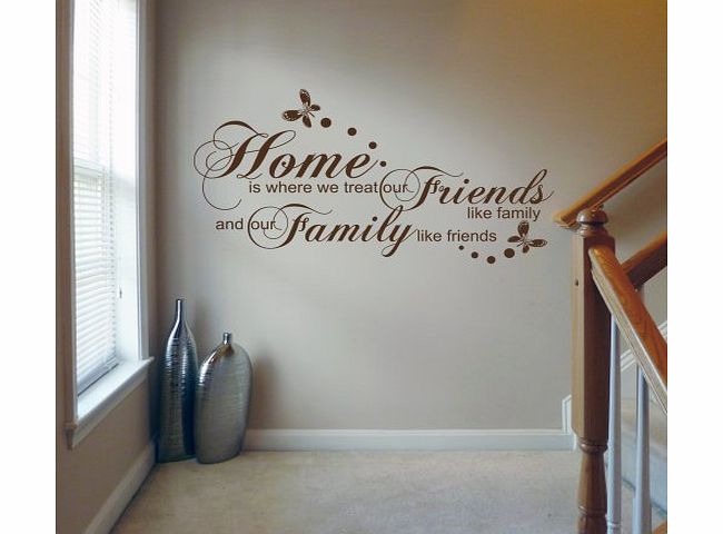 Wondrous Wall Art Home Is Where We Treat Our Friends - Wall Decal Quote Sticker lounge kitchen dining room hall (Large)