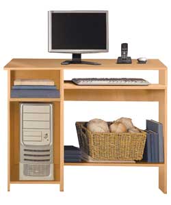 WOOD Effect Computer Desk - Beech Finish