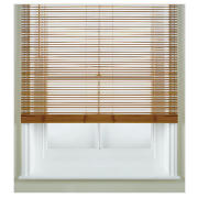 Wood Venetian Blind, 25mm Slats, Oak Effect 180cm