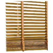 Wood Venetian Blind, 35mm Slats, Oak Effect 120cm