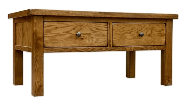 Woodbury Solid Oak Coffee Table with Drawers