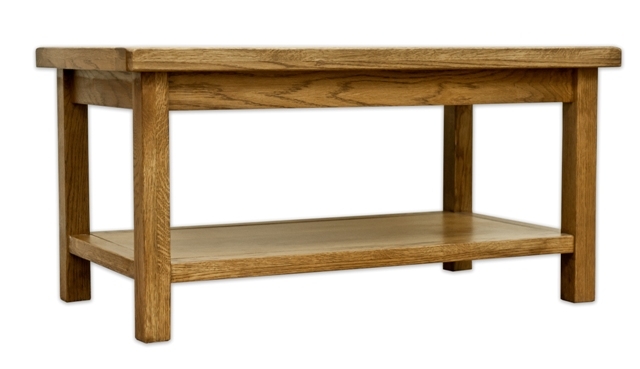 Solid Oak Coffee Table with Shelf