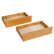 Woodbury Under Bed Storage Boxes Pair, Antiqued
