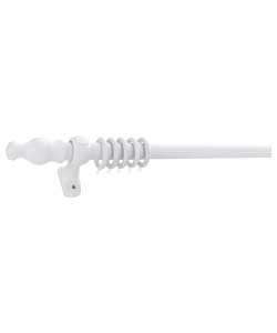 Wooden Curtain Pole and Fittings - White