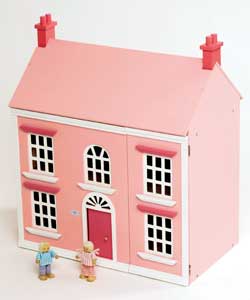 Wooden Dolls House Pink 3 Storey