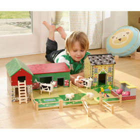 wooden Farm and Animals Set - SAVE andpound;5
