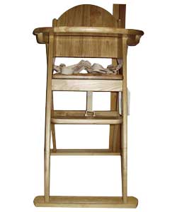 Wooden Folding Highchair - Natural Colour