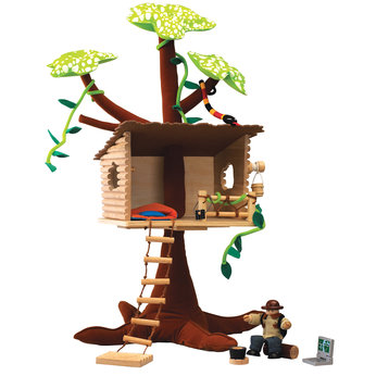 wooden Jungle Tree House Playset