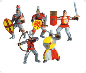 Wooden World 5 Pack Red Team Knights