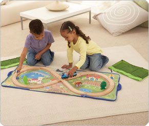 Wooden World Foldaway Train Set and Carry Mat