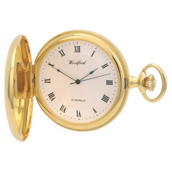 Woodford Arabic Gold Plated Mechanical Pocket Watch by