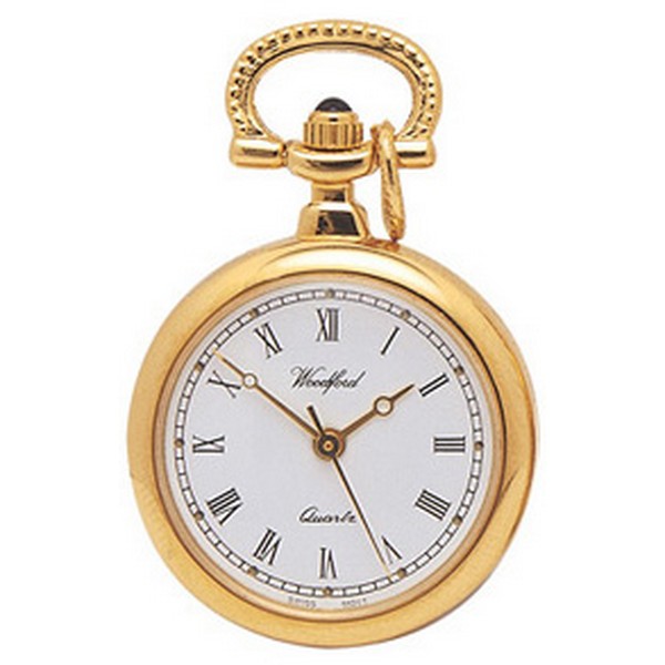 Gold Plated Open Face Quartz Pendant Watch by