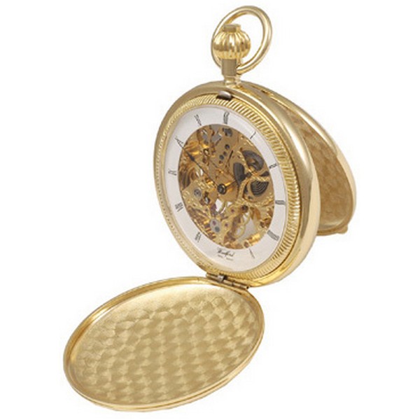 Gold Plated Twin Lid Mechanical Pocket Watch by
