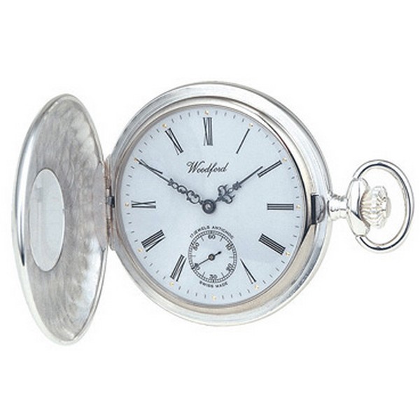 Woodford Polished Sterling Silver Half Hunter Pocket