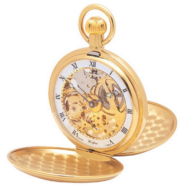 Woodford Twin Lid Skeleton Swiss Mechanical Pocket Watch by