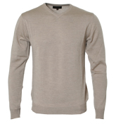 Woodhouse Beige V-Neck Sweater