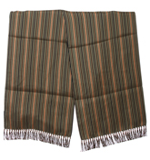 Woodhouse Brown Stripe Tassle Silk Scarf