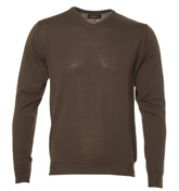 Dark Brown V-Neck Sweater