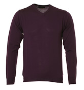 Woodhouse Dark Purple V-Neck Sweater