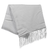 Woodhouse Plain Silver Grey Tassle Silk Scarf