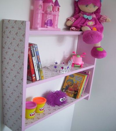woodiquechic 60cm Girls Shelves, Childrens Pink Rose Shelves, Girls Bedroom, Kids Furniture, Toy Storage, Nursery, Bookcase