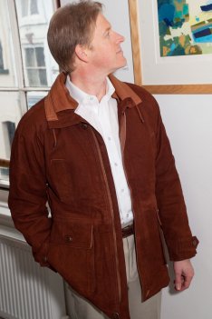 Woodland Leather Mens Drawstring Hunting Coat