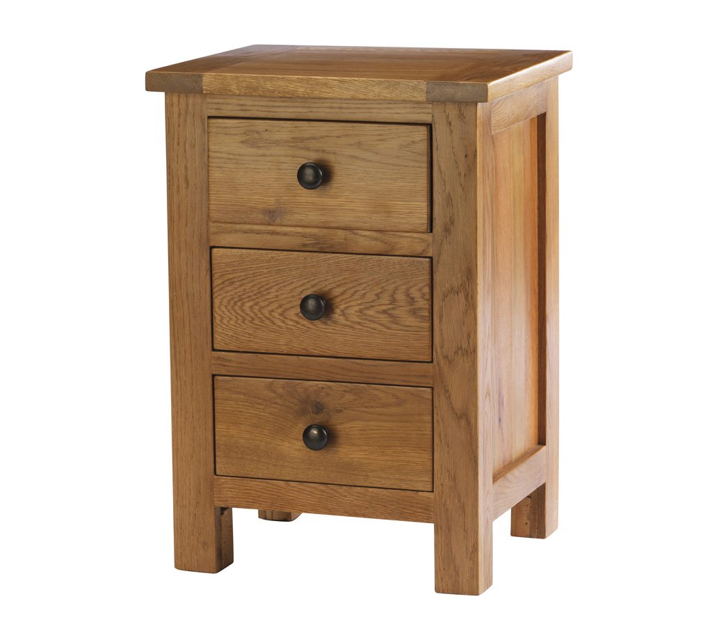 Woodland Oak 3 drawer bedside table