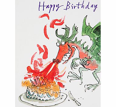 Woodmansterne Dragon Fire On Cake Birthday Card
