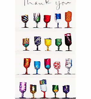 Woodmansterne Foil Wine Glasses Thank You Card
