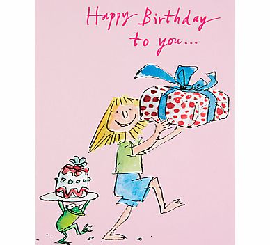 Woodmansterne Girl and Frog Birthday Card