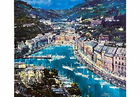 Woodmansterne Harbour at Night Birthday Card